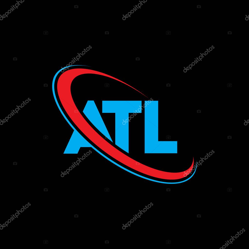 ATL logo. ATL letter. ATL letter logo design. Initials ATL logo linked with circle and uppercase monogram logo. ATL typography for technology, business and real estate brand.