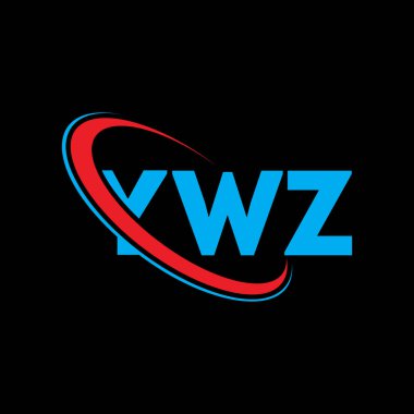 YWZ logosu. YWZ harfi. YWZ harf logosu tasarımı. Çember ve büyük harfli monogram logosuna bağlı baş harfler YWZ logosu. YWZ teknoloji, iş ve emlak markası için tipografi.