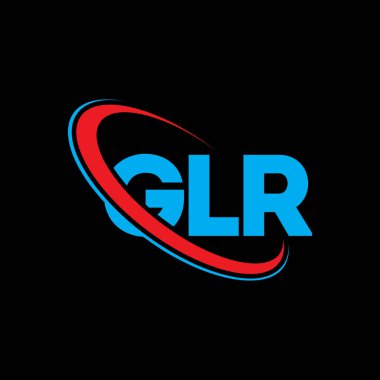 GLR logosu. GLR harfi. GLR harf logosu tasarımı. Çember ve büyük harfli monogram logosuyla birleştirilmiş GLR logosu. Teknoloji, iş ve emlak markası için GLR tipografisi.