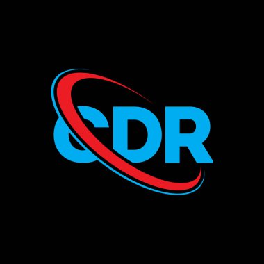 CDR logosu. CDR mektubu. CDR harf logo tasarımı. Çember ve büyük harfli monogram logosuna bağlı CDR logosu. Teknoloji, iş ve emlak markası için CDR tipografisi.