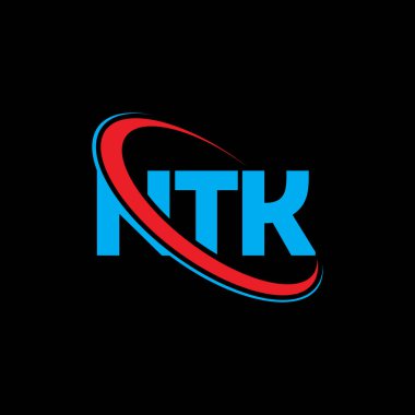 NTK logosu. NTK mektubu. NTK mektup logosu tasarımı. Çember ve büyük harfli monogram logosuna bağlı baş harfler NTK logosu. Teknoloji, iş ve emlak markası için NTK tipografisi.