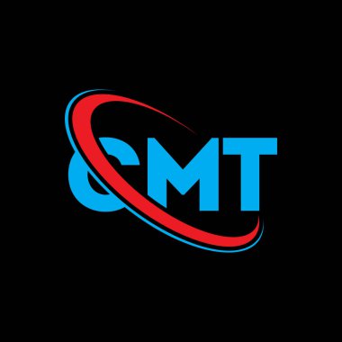 CMT logosu. CMT mektubu. CMT harf logosu tasarımı. Çember ve büyük harfli monogram logosuna bağlı baş harfler. Teknoloji, iş ve emlak markası için CMT tipografisi.