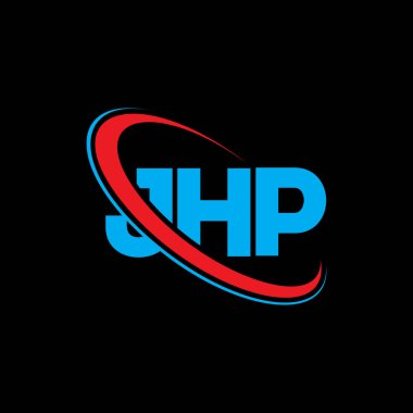 JHP logosu. JHP mektubu. JHP harf logosu tasarımı. Çember ve büyük harfli monogram logosuna bağlı baş harfler JHP logosu. Teknoloji, iş ve emlak markası için JHP tipografisi.