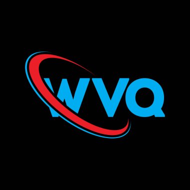 WVQ logosu. WVQ mektubu. WVQ harf logosu tasarımı. Çember ve büyük harfli monogram logosuna bağlı WVQ logosu. Teknoloji, iş ve emlak markası için WVQ tipografisi.