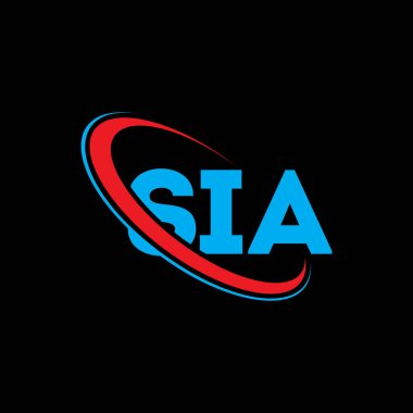 SIA logosu. SIA mektubu. SIA mektup logosu tasarımı. Çember ve büyük harfli monogram logosuna bağlı ilk SIA logosu. Teknoloji, iş ve emlak markası için SIA tipografisi.