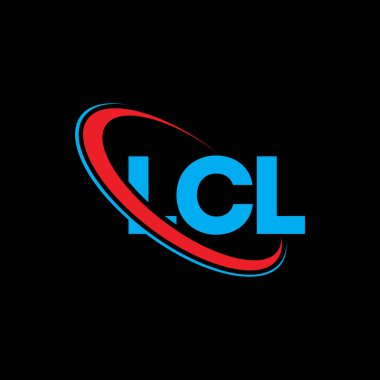 LCL logosu. LCL mektubu. LCL harf logosu tasarımı. Çember ve büyük harfli monogram logosuna bağlı ilk LCL logosu. Teknoloji, iş ve emlak markası için LCL tipografisi.
