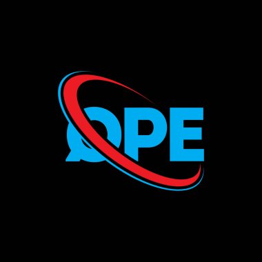QPE logosu. QPE harfi. QPE harf logosu tasarımı. Çember ve büyük harfli monogram logosuna bağlı baş harfler QPE logosu. Teknoloji, iş ve emlak markası için QPE tipografisi.