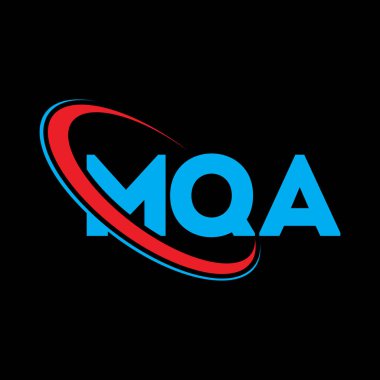 MQA logosu. MQA harfi. MQA harf logosu tasarımı. Çember ve büyük harfli monogram logosuna bağlı baş harfler MQA. Teknoloji, iş ve emlak markası için MQA tipografisi.