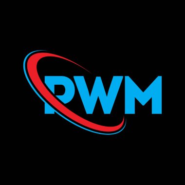PWM logosu. PWM mektubu. PWM mektup logosu tasarımı. Çember ve büyük harfli monogram logosuna bağlı PWM logosu. Teknoloji, iş ve emlak markası için PWM tipografisi.