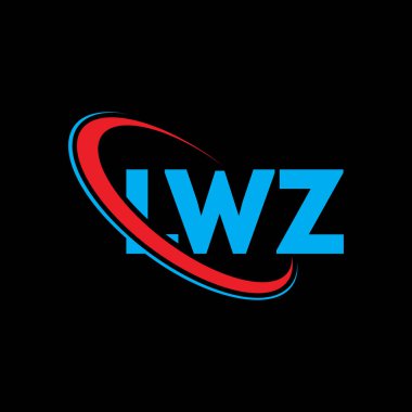 LWZ logosu. LWZ harfi. LWZ harf logosu tasarımı. Çember ve büyük harfli monogram logosuna bağlı ilk LWZ logosu. Teknoloji, iş ve emlak markası için LWZ tipografisi.