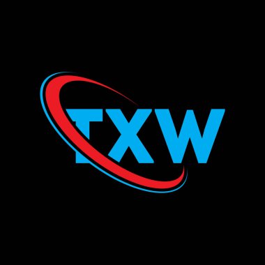 TXW logosu. TXW harfi. TXW harf logosu tasarımı. Çember ve büyük harfli monogram logosuna bağlı TXW logosu. Teknoloji, iş ve emlak markası için TXW tipografisi.