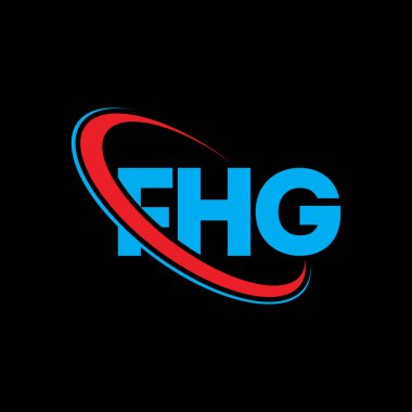 FHG logosu. FHG mektubu. FHG harf logosu tasarımı. Çember ve büyük harfli monogram logosuna bağlı FHG logosunun baş harfleri. Teknoloji, iş ve emlak markası için FHG tipografisi.