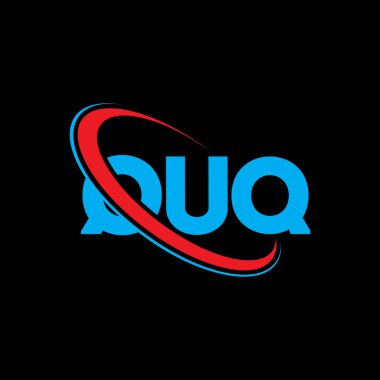 QuQ logosu. QuQ mektubu. QuQ harfli logo tasarımı. Çember ve büyük harfli monogram logosuna bağlı olan QUQ logosu. QUQ teknoloji, iş ve gayrimenkul markası tipografisi.