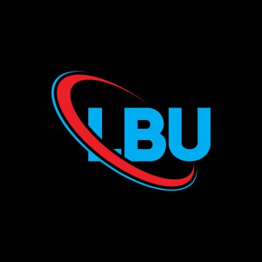 LBU logosu. LBU mektubu. LBU harf logosu tasarımı. Çember ve büyük harfli monogram logosuna bağlı ilk LBU logosu. Teknoloji, iş ve emlak markası için LBU tipografisi.