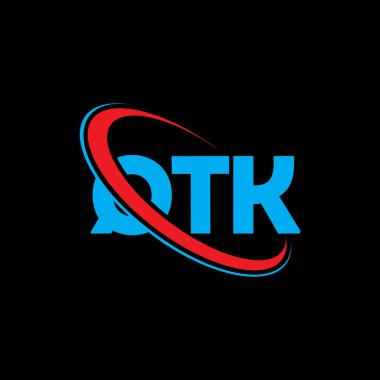 QTK logosu. QTK mektubu. QTK harf logosu tasarımı. Çember ve büyük harfli monogram logosuna bağlı baş harfler QTK logosu. Teknoloji, iş ve emlak markası için QTK tipografisi.