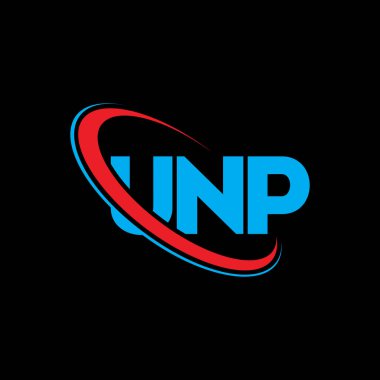 UNP logosu. UNP mektubu. UNP harf logosu tasarımı. Çember ve büyük harfli monogram logosuna bağlı UNP logosu. Teknoloji, iş ve emlak markası için UNP tipografisi.