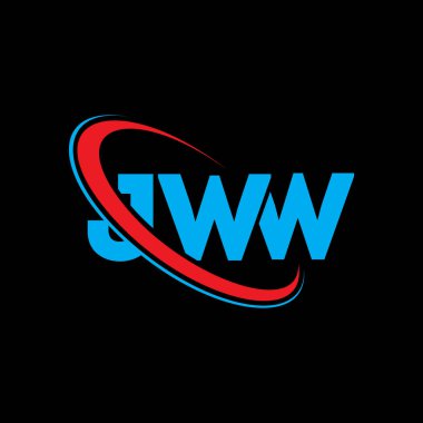 JWW logosu. JWW mektubu. JWW mektup logosu tasarımı. Çember ve büyük harfli monogram logosuyla birleştirilmiş JWW logosu. Teknoloji, iş ve emlak markası için JWW tipografisi.