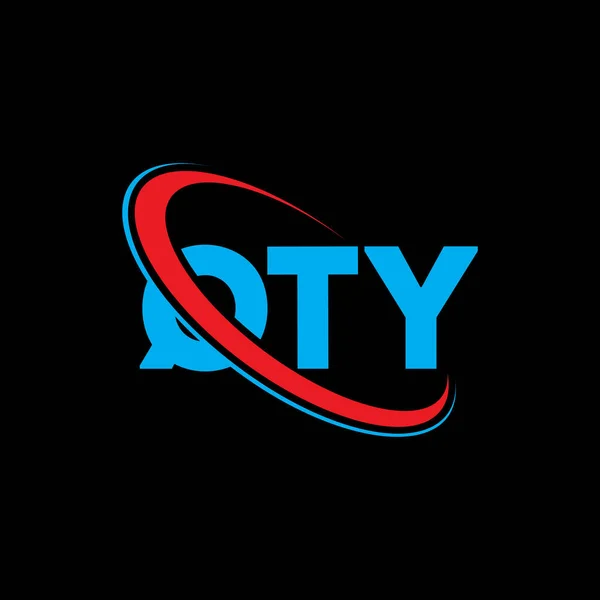 Qty Logó Qty Betű Qty Betűlogó Tervezés Kezdeményezések Qty Logó — Stock Vector