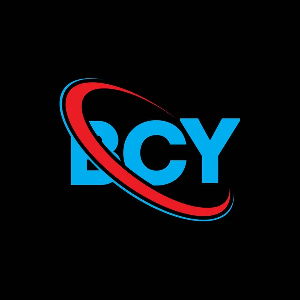 Bcy Logosu Bcy Mektubu Bcy Harf Logosu Tasarımı Çember Büyük — Stok Vektör