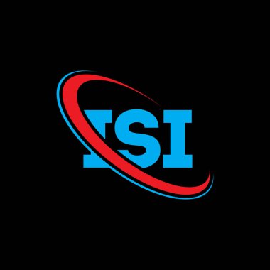 ISI logosu. ISI mektubu. ISI mektup logosu tasarımı. Çember ve büyük harfli monogram logosuna bağlı ISI logosu. Teknoloji, iş ve emlak markası için ISI tipografisi.