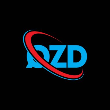 QZD logosu. QZD harfi. QZD harf logo tasarımı. Çember ve büyük harfli monogram logosuna bağlı QZD logosu. Teknoloji, iş ve emlak markası için QZD tipografisi.