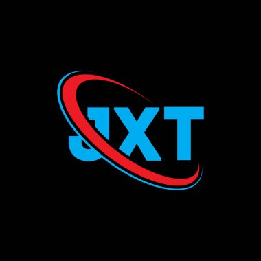 JXT logosu. JXT mektubu. JXT harf logosu tasarımı. Çember ve büyük harfli monogram logosuna bağlı baş harfler JXT logosu. Teknoloji, iş ve emlak markası için JXT tipografisi.