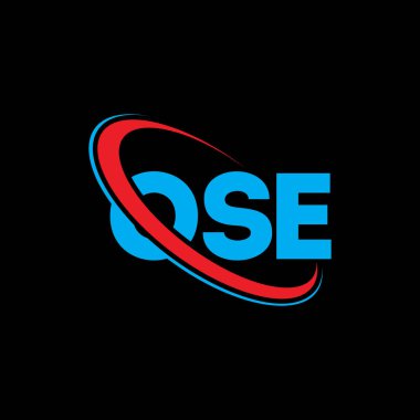 OSE logosu. OSE mektubu. OSE mektup logosu tasarımı. Daireye ve büyük harfli monogram logosuna bağlı OSE logosunun baş harfleri. Teknoloji, iş ve emlak markası için OSE tipografisi.