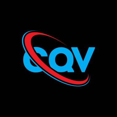 CQV logosu. CQV mektubu. CQV harf logosu tasarımı. Çember ve büyük harfli monogram logosuyla birleştirilmiş CQV logosu. Teknoloji, iş ve emlak markası için CQV tipografisi.