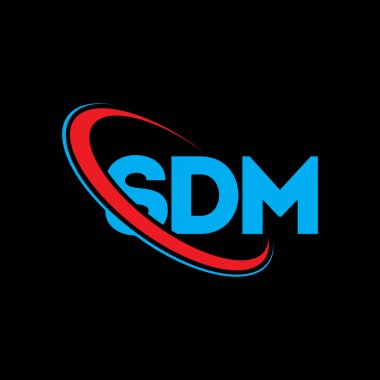 SDM logosu. SDM mektubu. SDM mektup logosu tasarımı. Çember ve büyük harfli monogram logosuna bağlı baş harfler SDM logosu. Teknoloji, iş ve emlak markası için SDM tipografisi.