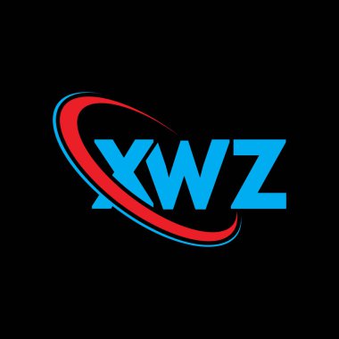 XWZ logosu. XWZ harfi. XWZ harf logosu tasarımı. Çember ve büyük harfli monogram logosuyla birleştirilmiş XWZ logosu. Teknoloji, iş ve emlak markası için XWZ tipografisi.