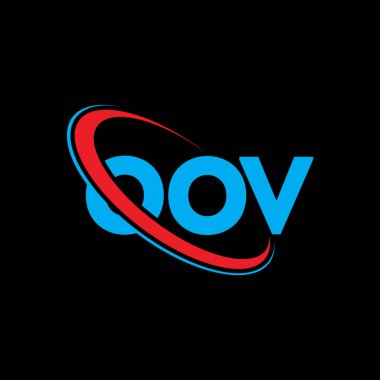 OOV logosu. OOV mektubu. OOV harf logosu tasarımı. Daireye ve büyük harfli monogram logosuna bağlı baş harfler OOV logosu. Teknoloji, iş ve emlak markası için OOV tipografisi.