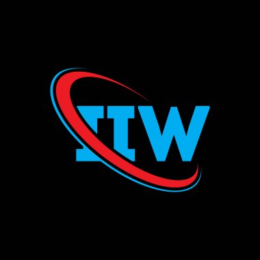 IW logosu. IW mektubu. IIW harfli logo tasarımı. Çember ve büyük harfli monogram logosuna bağlı IIW logosu. IIW teknoloji, iş ve emlak markası tipografisi.