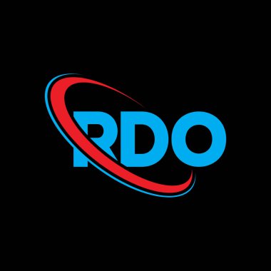 RDO logosu. RDO mektubu. RDO harfi logo tasarımı. Çember ve büyük harfli monogram logosuna bağlı RDO logosu. Teknoloji, iş ve emlak markası için RDO tipografisi.