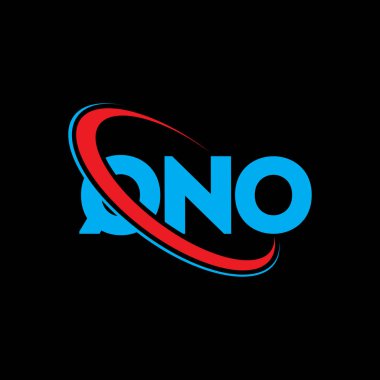 QNO logosu. QNO mektubu. QNO harf logosu tasarımı. Çember ve büyük harfli monogram logosuna bağlı QNO logosu. Teknoloji, iş ve emlak markası için QNO tipografisi.