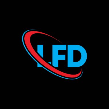 LFD logosu. LFD mektubu. LFD mektup logosu tasarımı. Çember ve büyük harfli monogram logosuna bağlı LFD logosu. Teknoloji, iş ve emlak markası için LFD tipografisi.