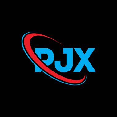 PJX logosu. PJX mektubu. PJX mektup logosu tasarımı. Çember ve büyük harfli monogram logosuna bağlı baş harfler. Teknoloji, iş ve emlak markası için PJX tipografisi.