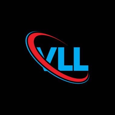 VLL logosu. Mektup. VLL harfli logo tasarımı. Çember ve büyük harfli monogram logosuna bağlı VLL logosu. Teknoloji, iş ve emlak markası için VLL tipografisi.
