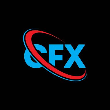 CFX logosu. CFX mektubu. CFX harfli logo tasarımı. Çember ve büyük harfli monogram logosuyla birleştirilmiş CFX logosu. Teknoloji, iş ve emlak markası için CFX tipografisi.