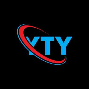 YTY logosu. YTY mektubu. YTY harf logosu tasarımı. Yuvarlak ve büyük harfli monogram logosuna bağlı YTY logosu. Teknoloji, iş ve emlak markası için YTY tipografisi.