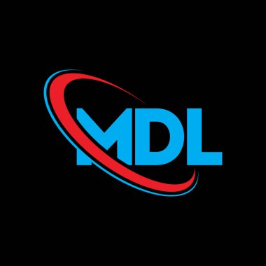 MDL logosu. MDL mektubu. MDL harf logosu tasarımı. Çember ve büyük harfli monogram logosuna bağlı baş harfler. Teknoloji, iş ve emlak markası için MDL tipografisi.