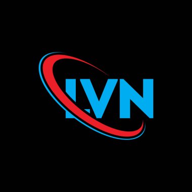 LVN logosu. LVN mektubu. LVN harf logosu tasarımı. Çember ve büyük harfli monogram logosuna bağlı ilk LVN logosu. Teknoloji, iş ve emlak markası için LVN tipografisi.