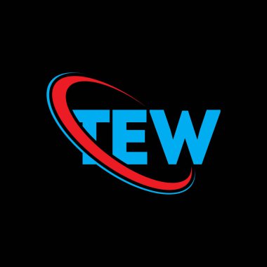 TEW logosu. TEW mektubu. TEW harfli logo tasarımı. Çember ve büyük harfli monogram logosuyla birleştirilmiş TEW logosu. Teknoloji, iş ve emlak markası için TEW tipografisi.