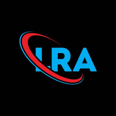 LRA logosu. LRA mektubu. LRA mektup logosu tasarımı. Çember ve büyük harfli monogram logosuna bağlı ilk LRA logosu. Teknoloji, iş ve emlak markası için LRA tipografisi.