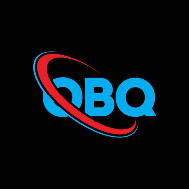 OBQ logosu. OBQ mektubu. OBQ harfi logo tasarımı. Çember ve büyük harfli monogram logosuyla birleştirilmiş OBQ logosu. Teknoloji, iş ve emlak markası için OBQ tipografisi.