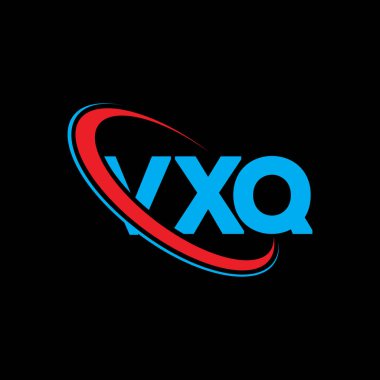 VXQ logosu. VXQ harfi. VXQ harf logosu tasarımı. Çember ve büyük harfli monogram logosuna bağlı baş harfler VXQ logosu. Teknoloji, iş ve emlak markası için VXQ tipografisi.