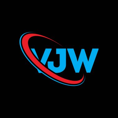 VJW logosu. VJW mektubu. VJW harf logosu tasarımı. Çember ve büyük harfli monogram logosuna bağlı VJW logosu. Teknoloji, iş ve emlak markası için VJW tipografisi.