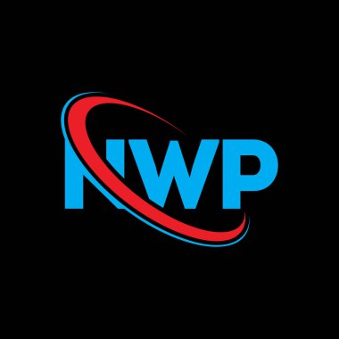 NWP logosu. NWP mektubu. NWP harf logosu tasarımı. Çember ve büyük harfli monogram logosuna bağlı baş harfler NWP logosu. Teknoloji, iş ve emlak markası için NWP tipografisi.