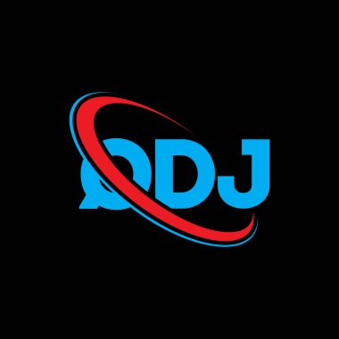 QDJ logosu. QDJ mektubu. QDJ harf logosu tasarımı. Çember ve büyük harfli monogram logosuna bağlı QDJ logosu. Teknoloji, iş ve emlak markası için QDJ tipografisi.