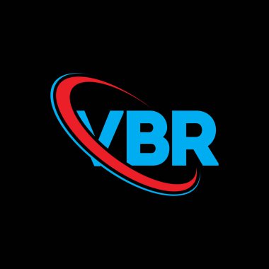 VBR logosu. VBR harfi. VBR harf logosu tasarımı. Çember ve büyük harfli monogram logosuna bağlı VBR logosu. Teknoloji, iş ve emlak markası için VBR tipografisi.