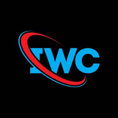 IWC logosu. IWC mektubu. IWC mektup logosu tasarımı. Çember ve büyük harfli monogram logosuna bağlı ilk IWC logosu. Teknoloji, iş ve emlak markası için IWC tipografisi.